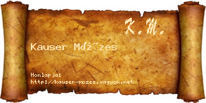 Kauser Mózes névjegykártya